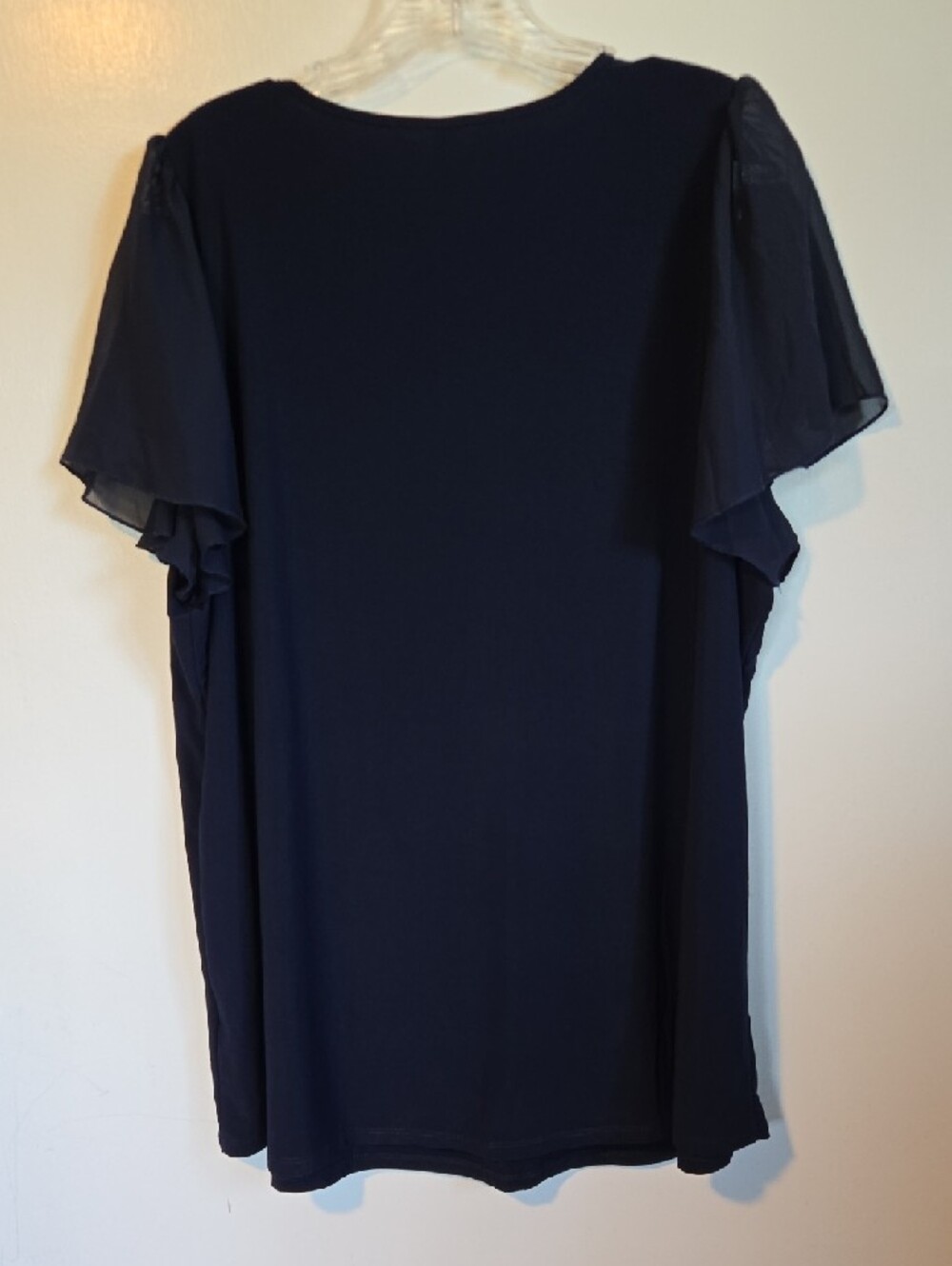 Perseption Women's Navy V-Neck Blouse - Picture 3 of 3